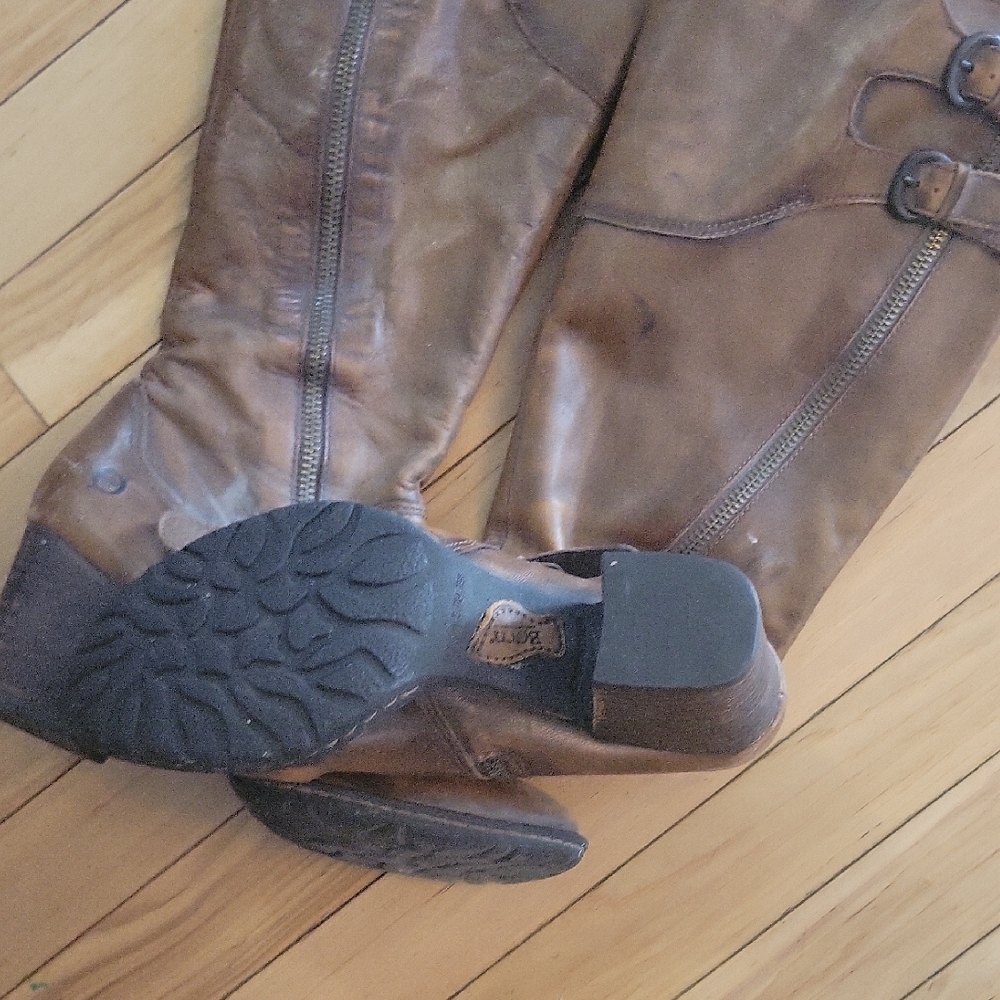 Born Tan Leather Heeled Boots - Picture 2 of 5